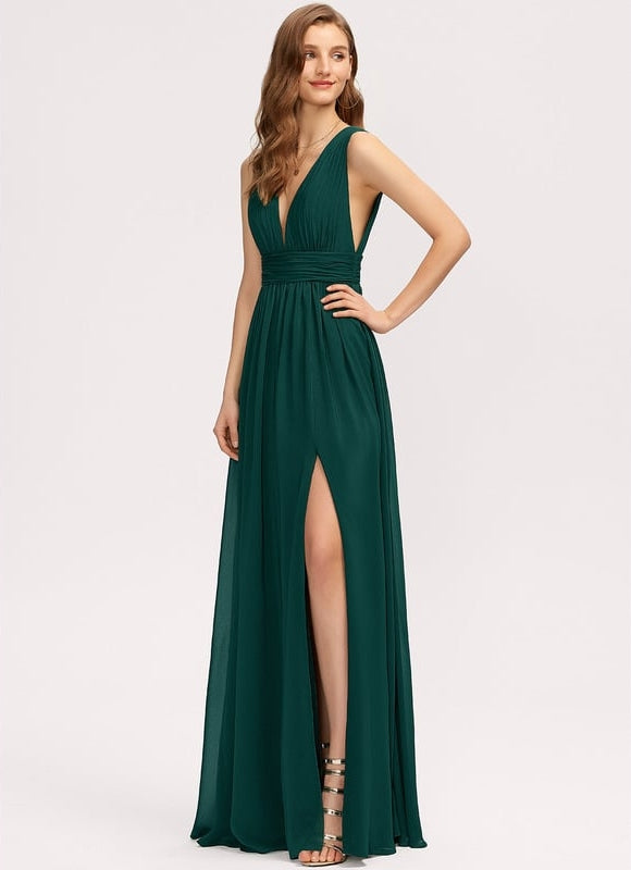 Robe De Bal Longue Fluide Bleu - gallery 6