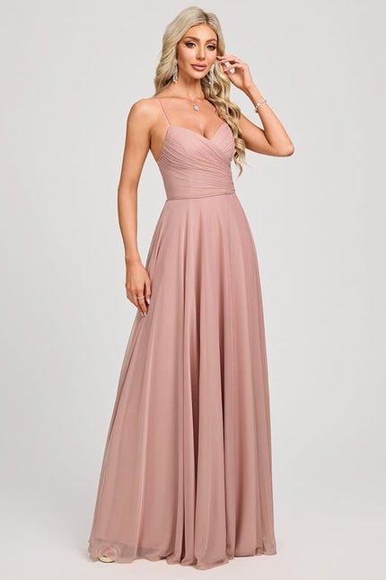 Robe De Bal Longue Rose Dust - gallery 1