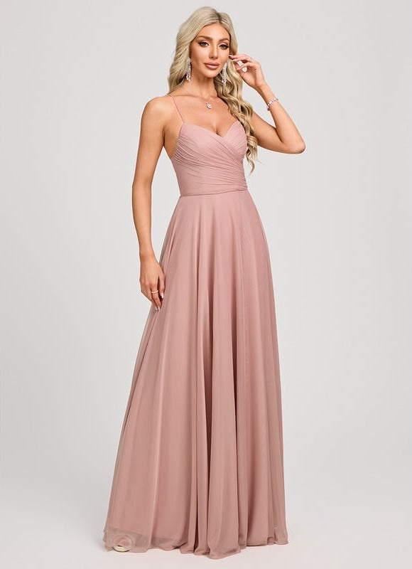 Robe De Bal Longue Rose Dust - gallery 1