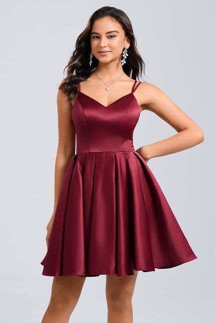 Robe De Bal Satin Bordeaux - gallery 1