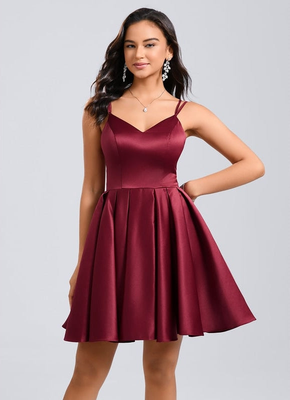 Robe De Bal Satin Bordeaux - gallery 1