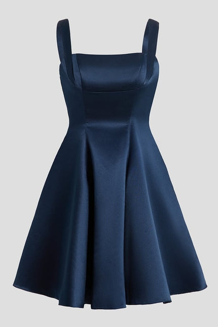 Robe De Bal Satin Marine Élégante