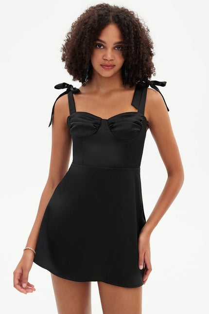 Robe De Bal Satin Céleste Élégant