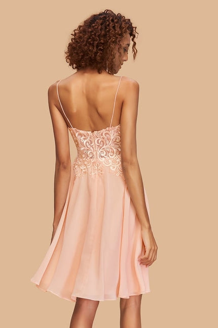 Robe De Bal Saumon Délicate - gallery 1