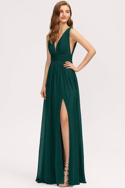 Robe De Bal Longue Fluide Bleu - gallery 5