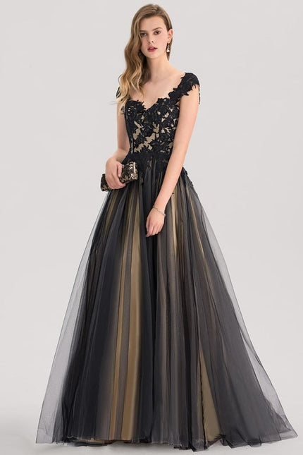 Robe De Bal Noir Doré Chic - gallery 1