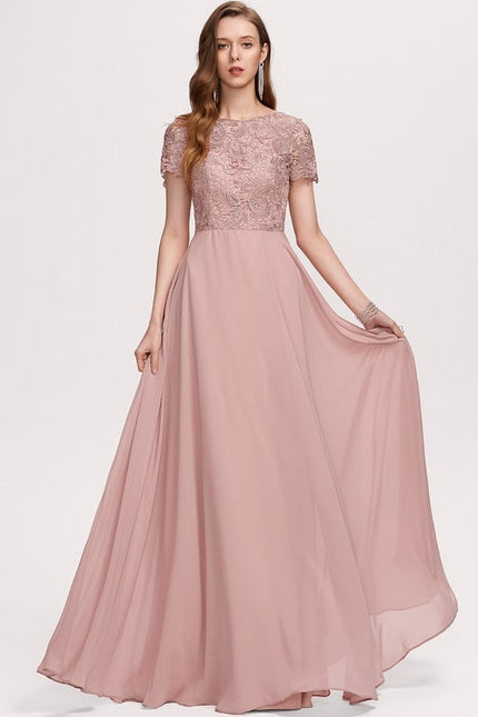 Robe De Bal Longue Mauve Élégante - gallery 2