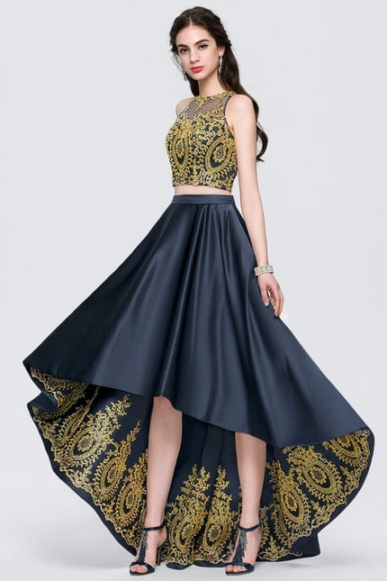 Robe De Bal Asymétrique Dorée