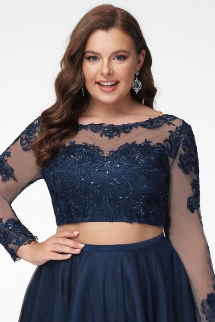 Robe De Bal Tulle Marine Élégant - gallery 8