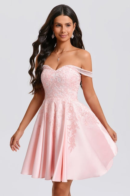 Robe De Bal Satin Rose - gallery 3