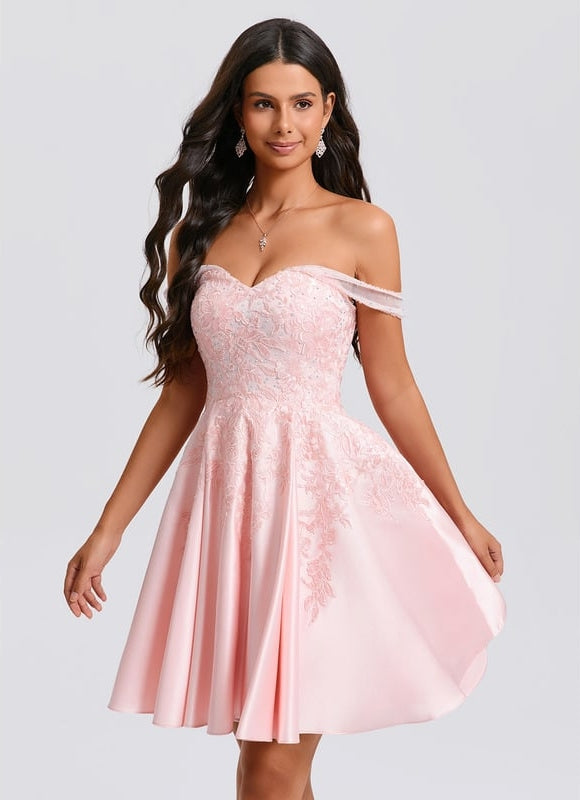 Robe De Bal Satin Rose - gallery 3