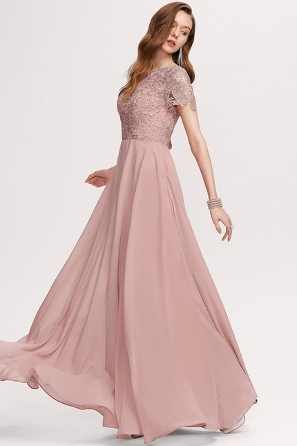 Robe De Bal Longue Mauve Élégante