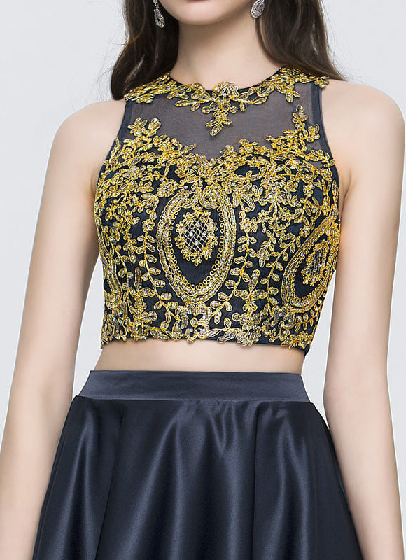Robe De Bal Asymétrique Dorée - gallery 4