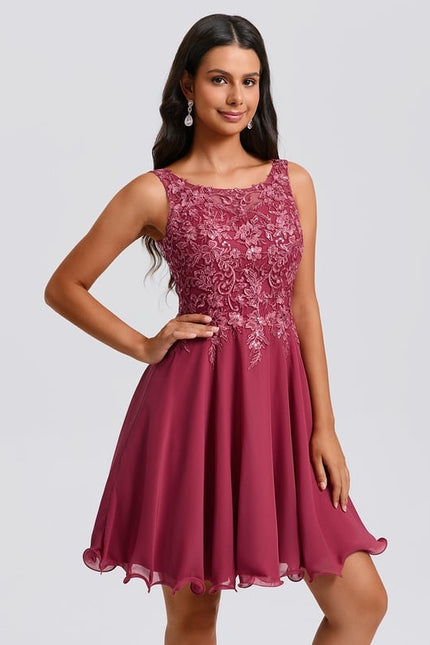 Robe De Bal Évasée Bordeaux - gallery 3