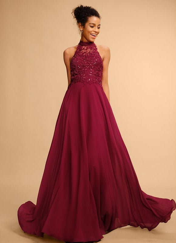 Robe De Bal Chic Bordeaux Aérien - gallery 3