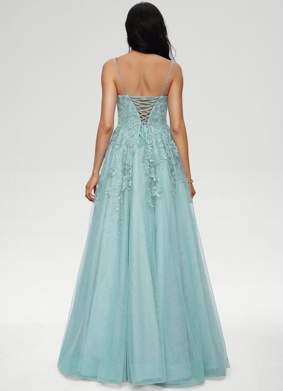 Robe De Bal Tulle Aquatique - gallery 2