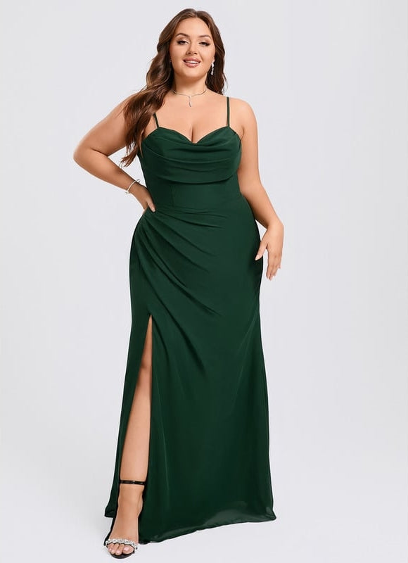 Robe De Bal Longue Verte Élégante - gallery 6