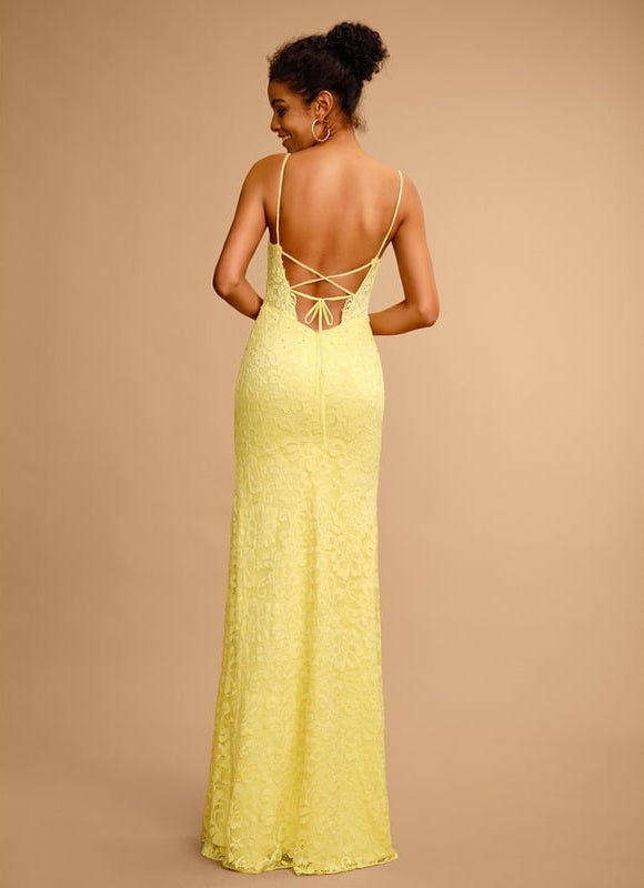 Robe De Bal Jaune Floral - gallery 1