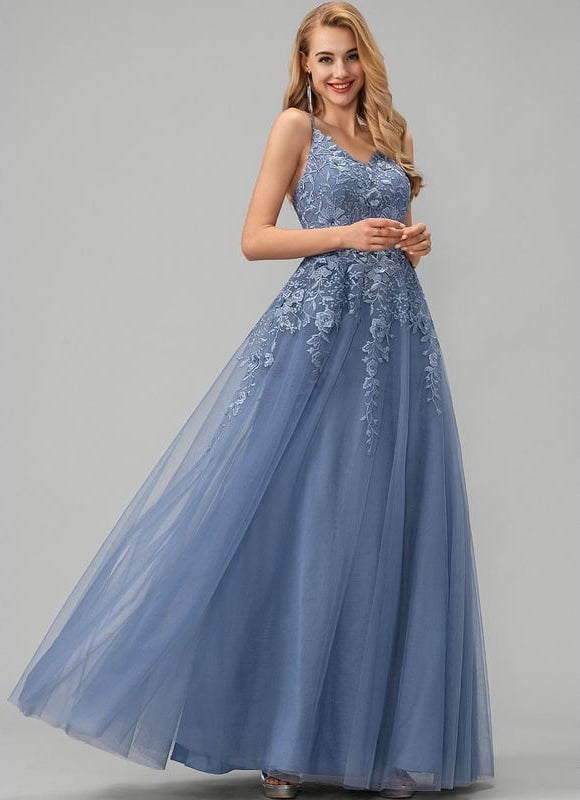 Robe De Bal De Bal Tulle Étoilé - gallery 3