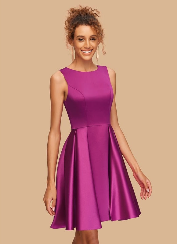 Robe De Bal De Bal En Satin Rose - gallery 2