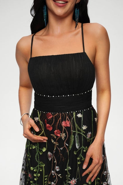 Robe De Bal Élégance Florale Nocturne - gallery 4