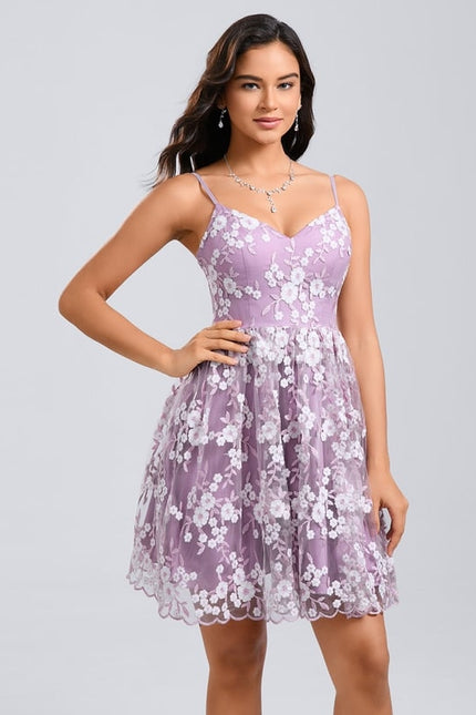 Robe De Bal Lilas Florale - gallery 6