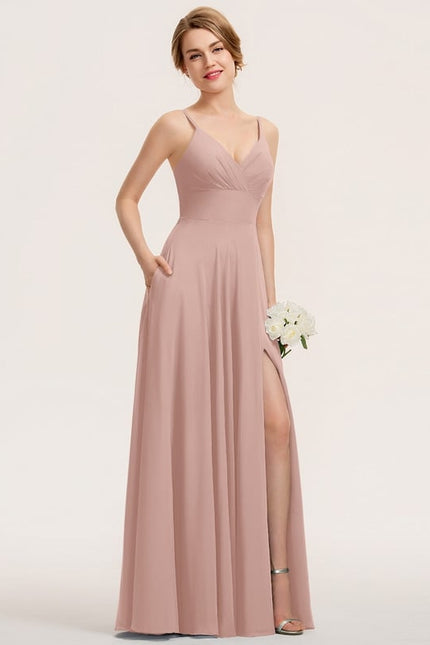 Robe De Bal Longue Fluide Bleu - gallery 1