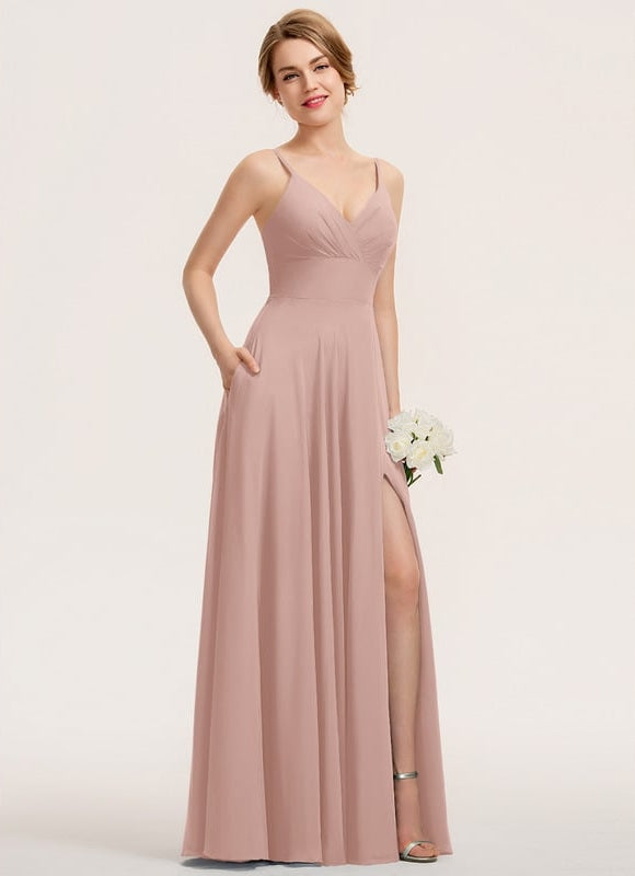 Robe De Bal Longue Fluide Bleu - gallery 1