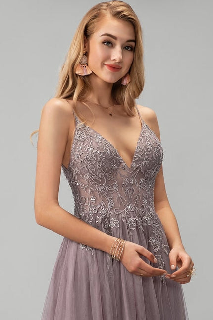 Robe De Bal Vaporeuse Mauve - gallery 2