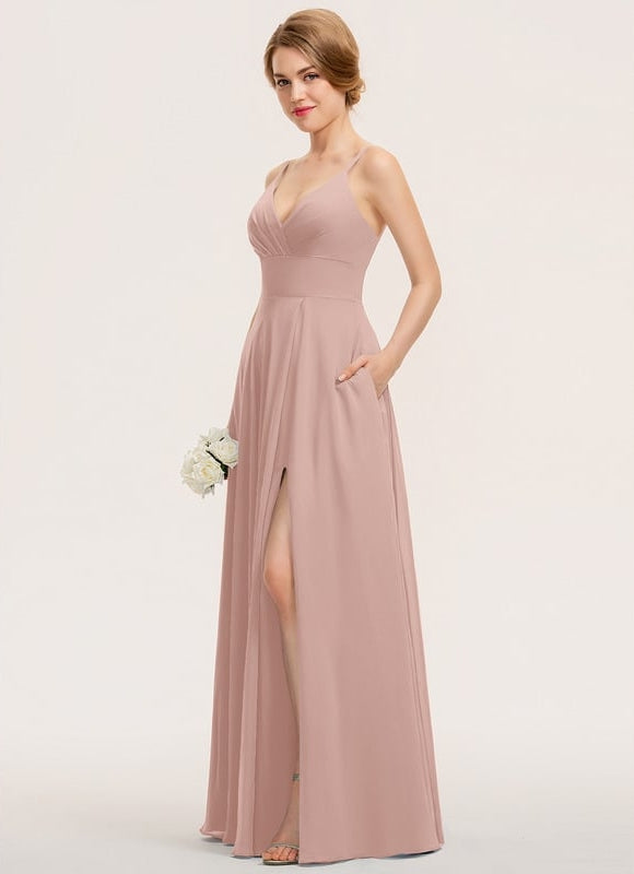 Robe De Bal Longue Fluide Bleu - gallery 3
