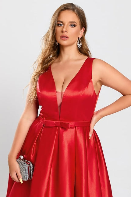 Robe De Bal Satin À Volants - gallery 8