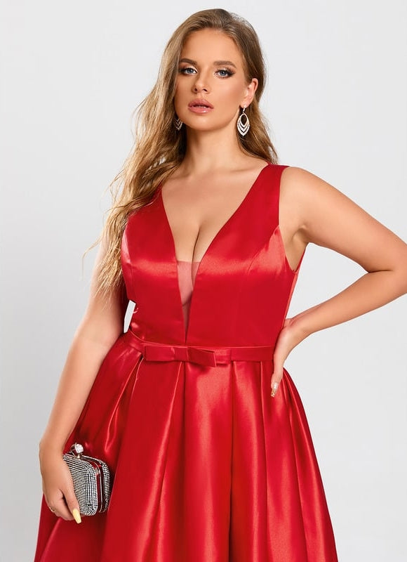 Robe De Bal Satin À Volants - gallery 8