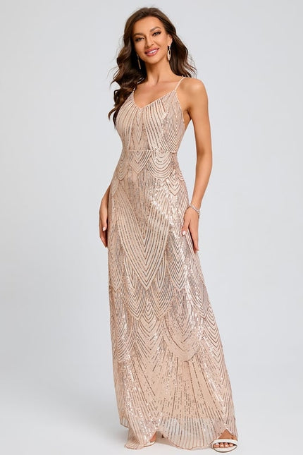 Robe De Bal Pailletée Nude - gallery 3