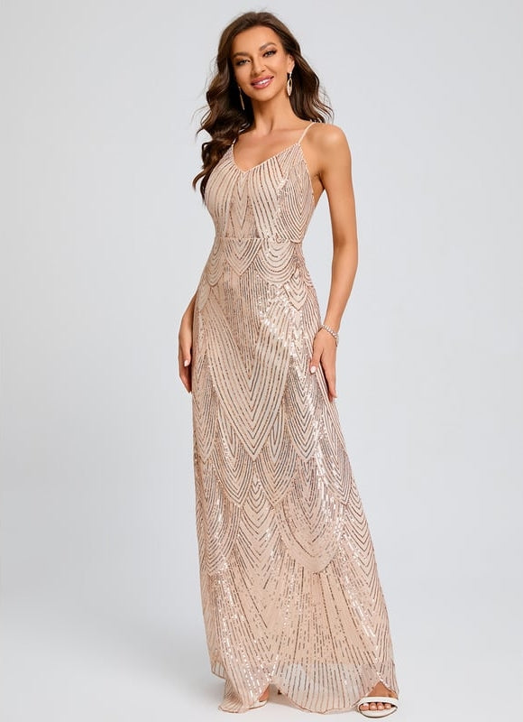 Robe De Bal Pailletée Nude - gallery 3