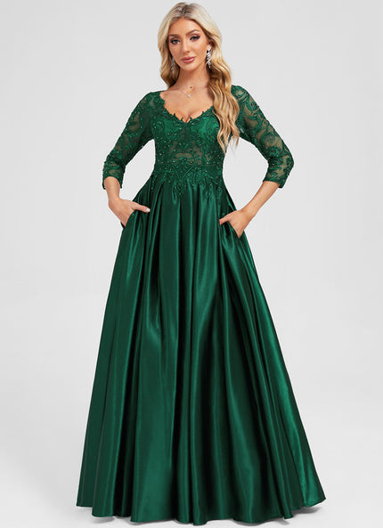 Robe De Bal Satinée Ornée