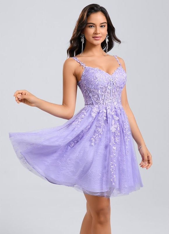 Robe De Bal Courte Tulle Brodée - gallery 2