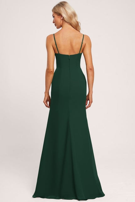 Robe De Bal Longue Verte Élégante - gallery 3