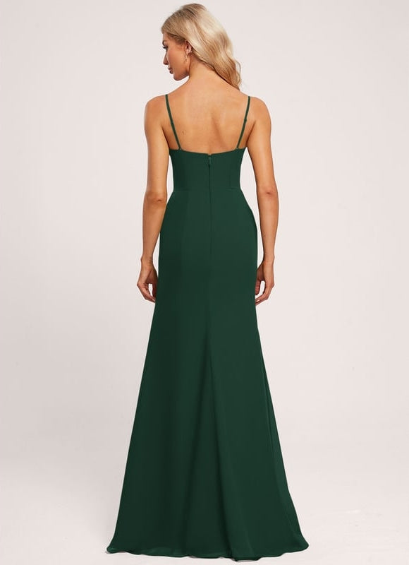 Robe De Bal Longue Verte Élégante - gallery 3