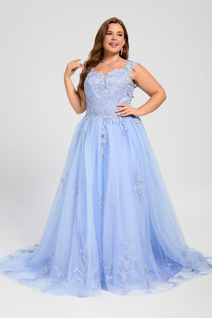 Robe De Bal Tulle Bleu Ciel - gallery 7