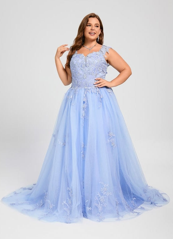 Robe De Bal Tulle Bleu Ciel - gallery 7