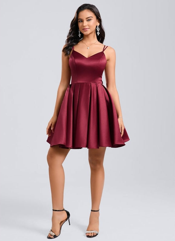 Robe De Bal Satin Bordeaux - gallery 5