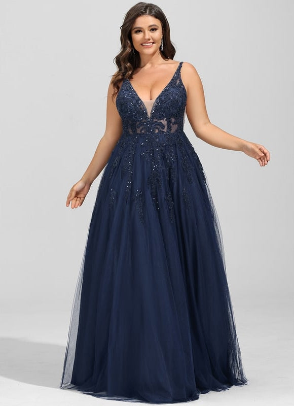 Robe De Bal Étoilée Marine - gallery 8