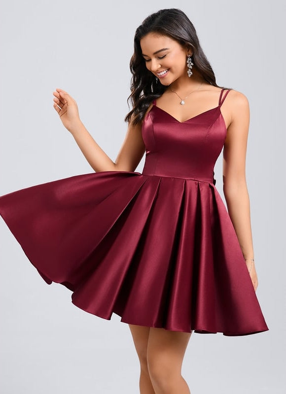 Robe De Bal Satin Bordeaux - gallery 2
