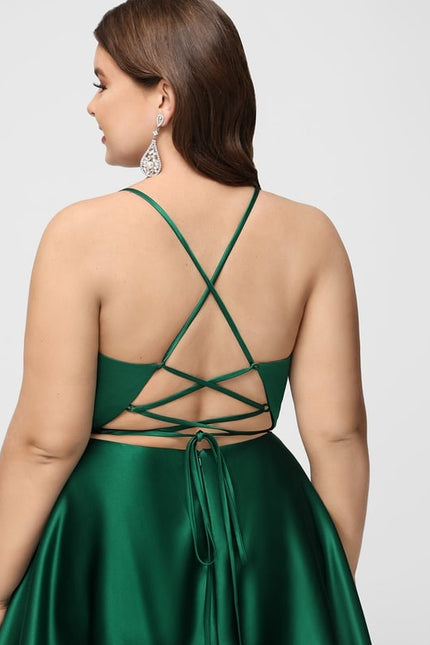 Robe De Bal Éclat Vert Satiné - gallery 8