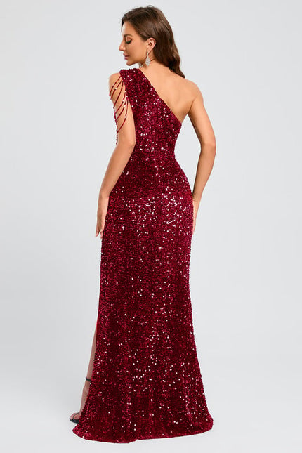 Robe De Bal Scintillante Asymétrique - gallery 8