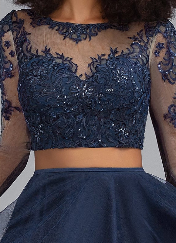 Robe De Bal Tulle Marine Élégant - gallery 4