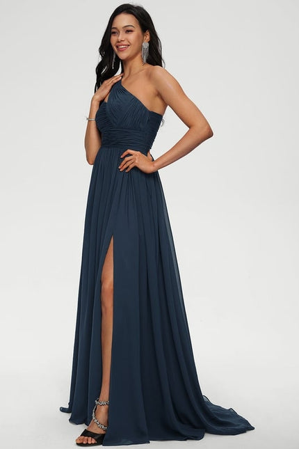 Robe De Bal Asymétrique Fluide - gallery 5