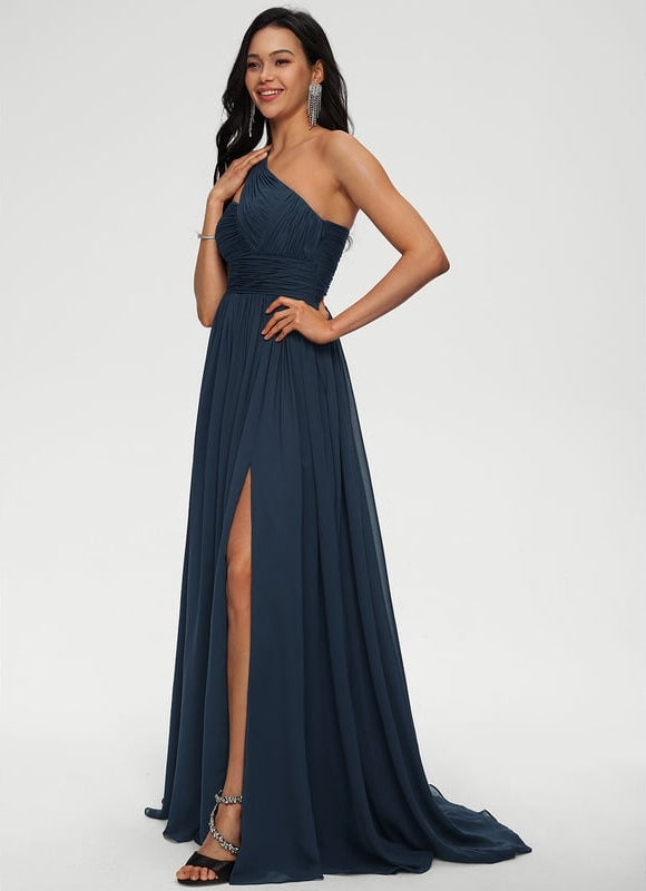 Robe De Bal Asymétrique Fluide - gallery 5