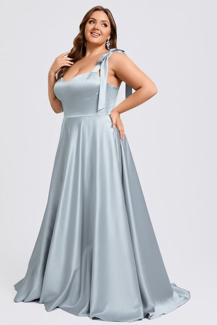 Robe De Bal Satinée Ciel - gallery 8