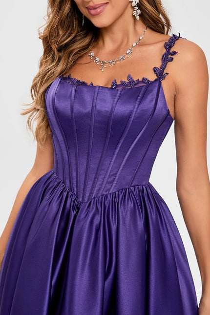 Robe De Bal Satinée Violette